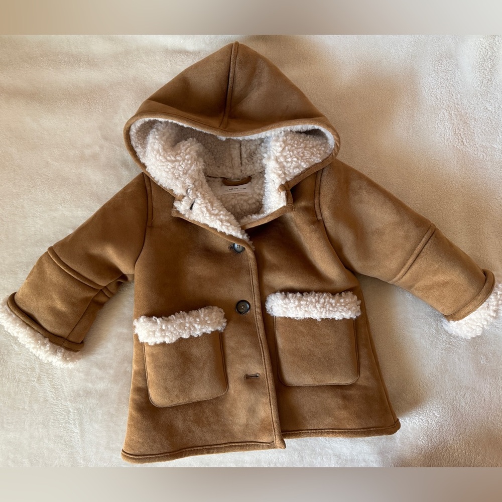 LIKE NEW Zara Girls Wool Lined Coat Size 2-3